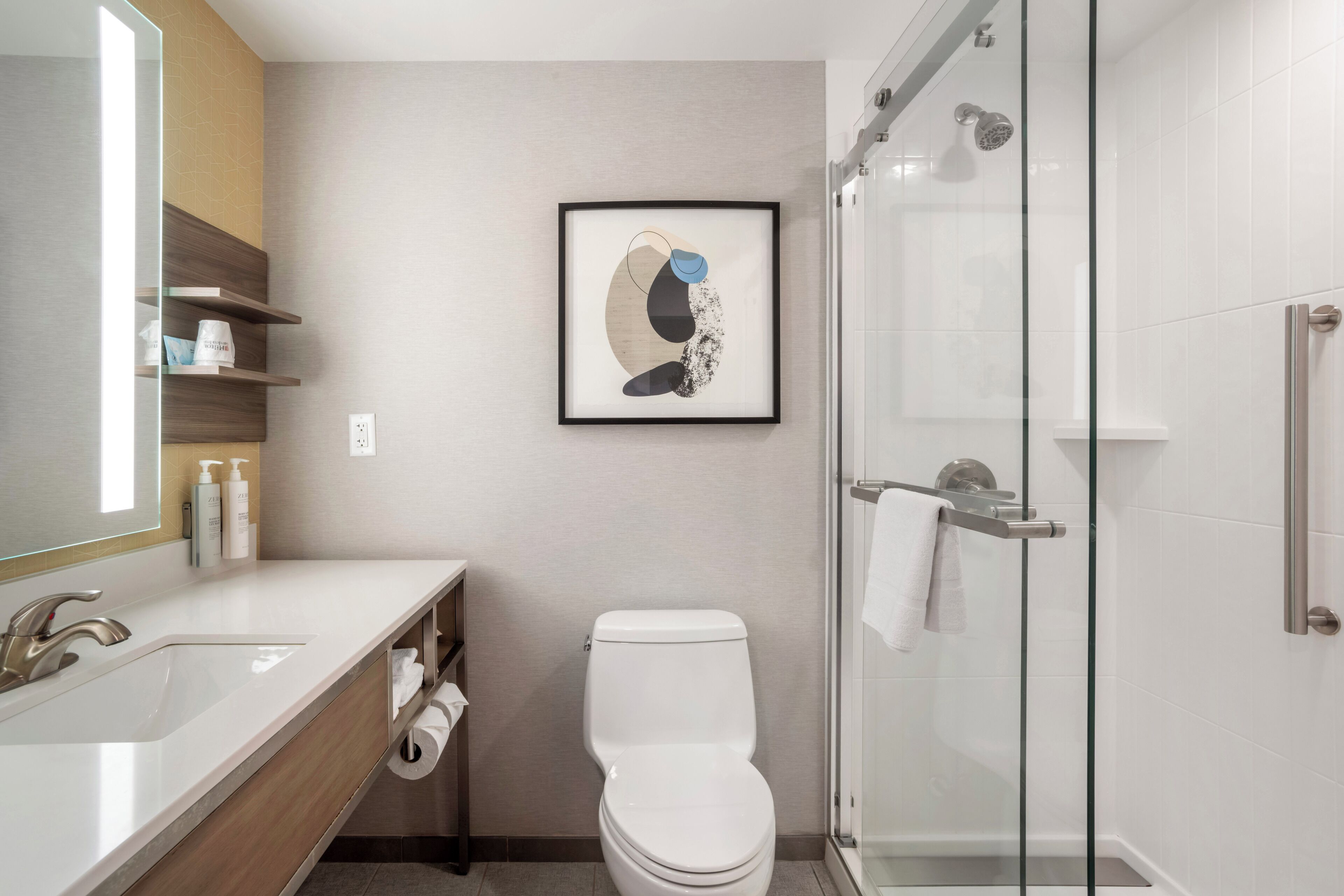 junior suite, 1 king bed, accessible | bathroom | combined shower/bathtub, hair dryer, towels, soap