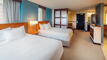 Room, 2 Queen Beds, Accessible, Bathtub | Hypo-allergenic bedding, pillowtop beds, desk, blackout drapes