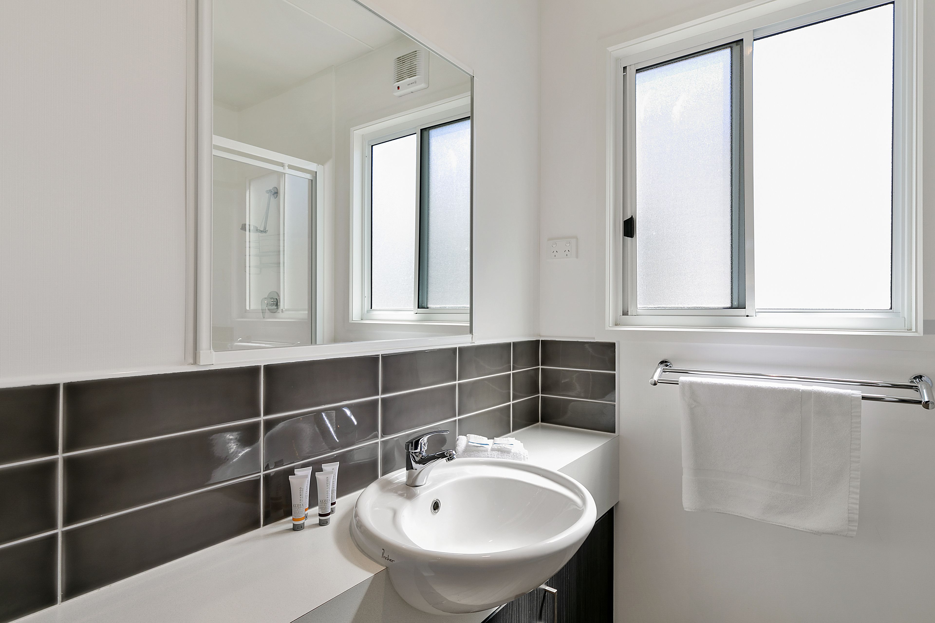 free toiletries, hair dryer, towels, soap