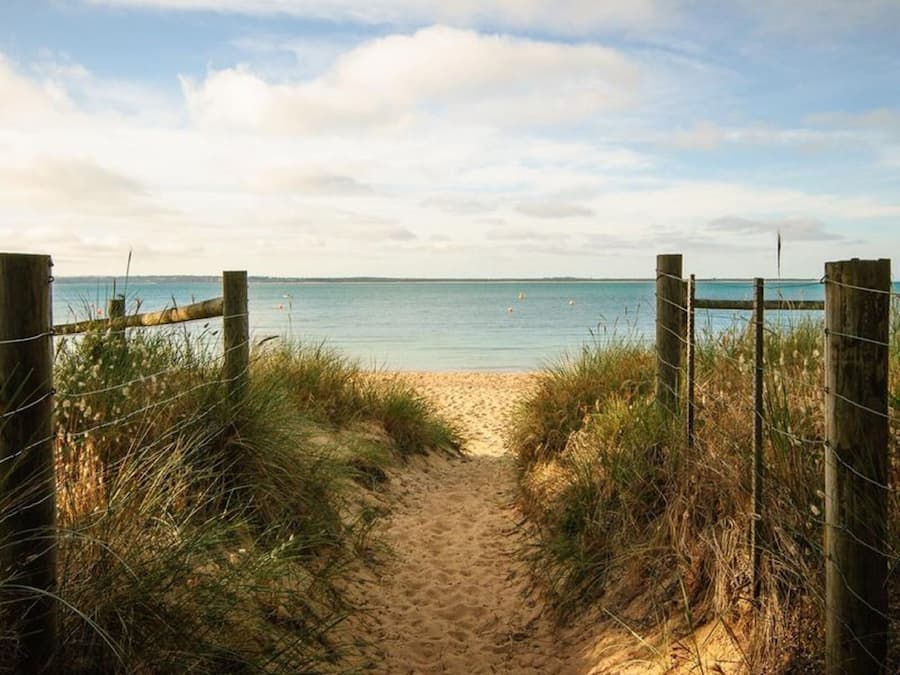 On the beach, white sand