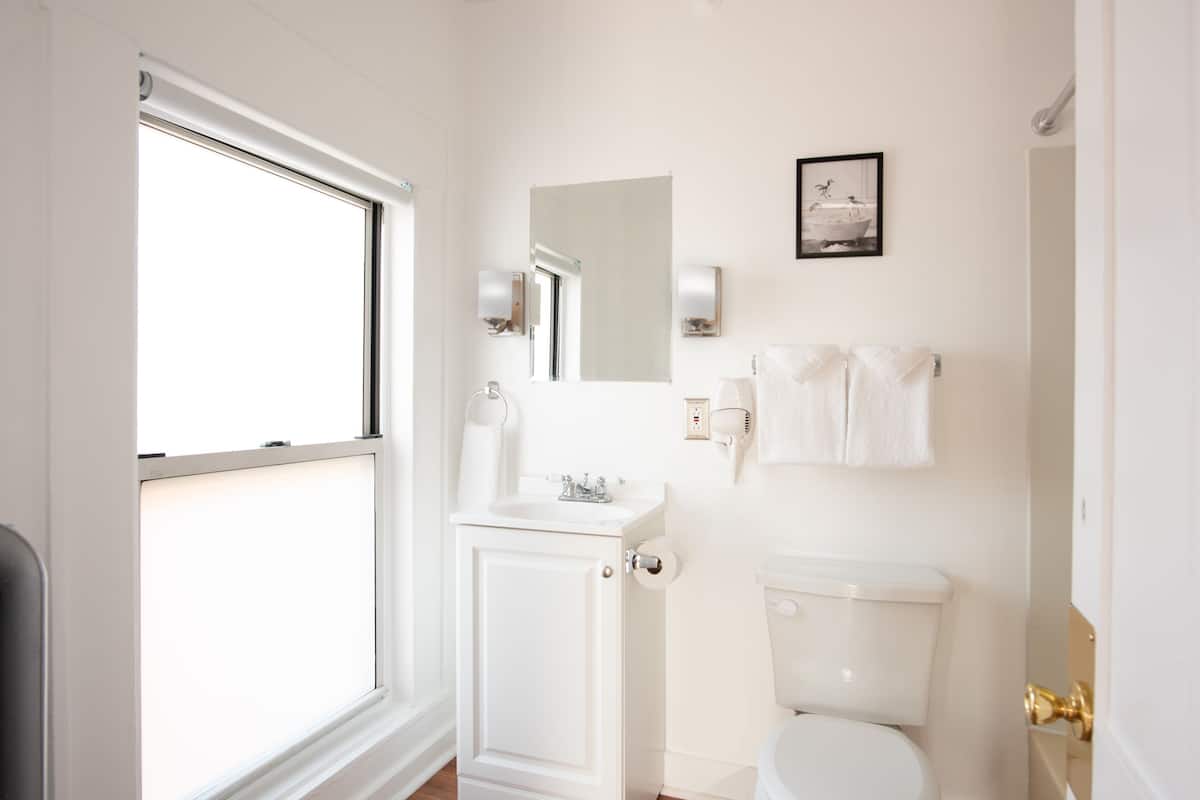 free toiletries, hair dryer, towels, soap