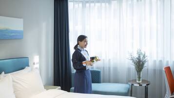 In-room safe, blackout curtains, soundproofing, free WiFi