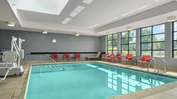 Indoor pool, pool loungers