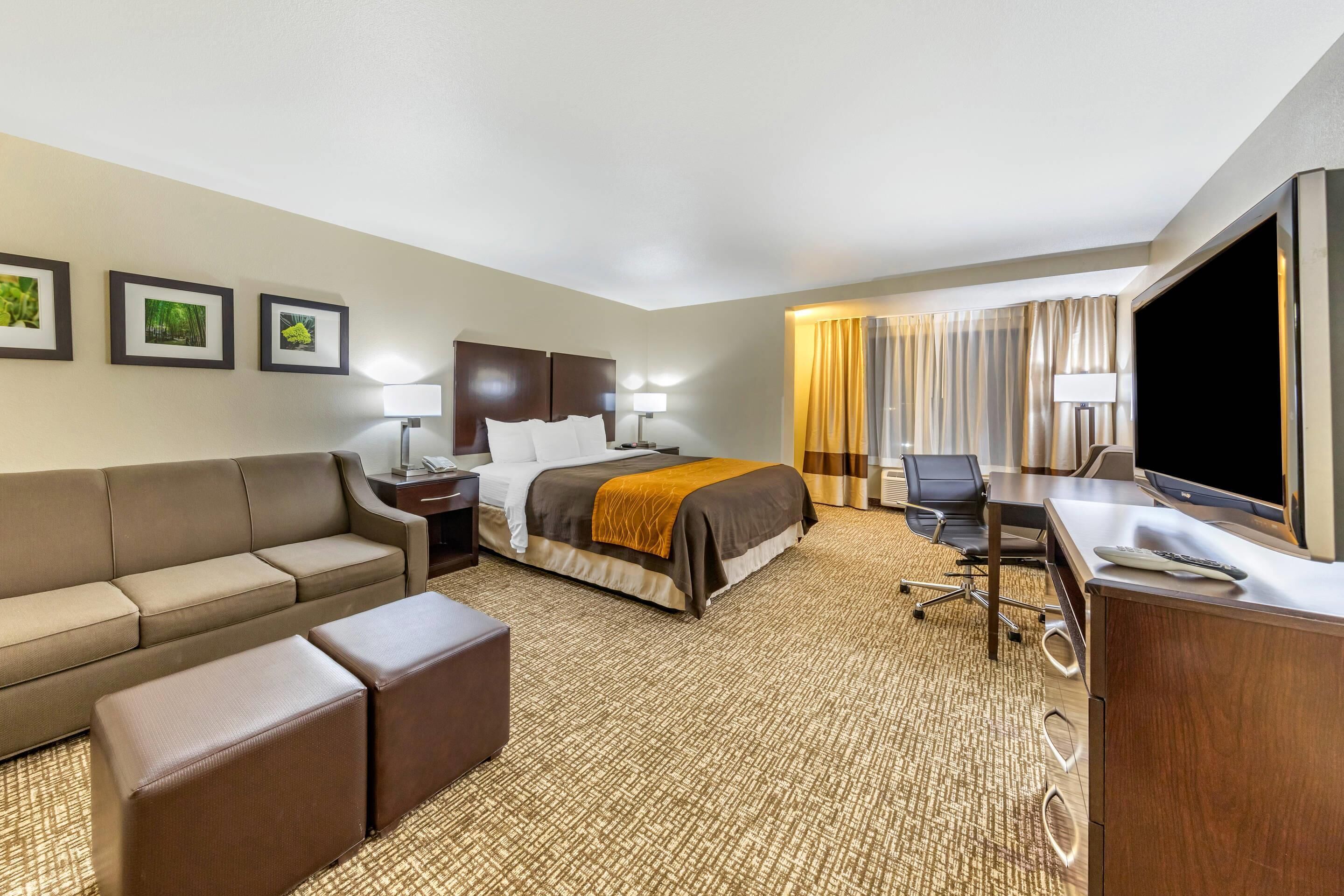 Suite, Non Smoking, Refrigerator | Pillowtop beds, desk, laptop workspace, blackout drapes