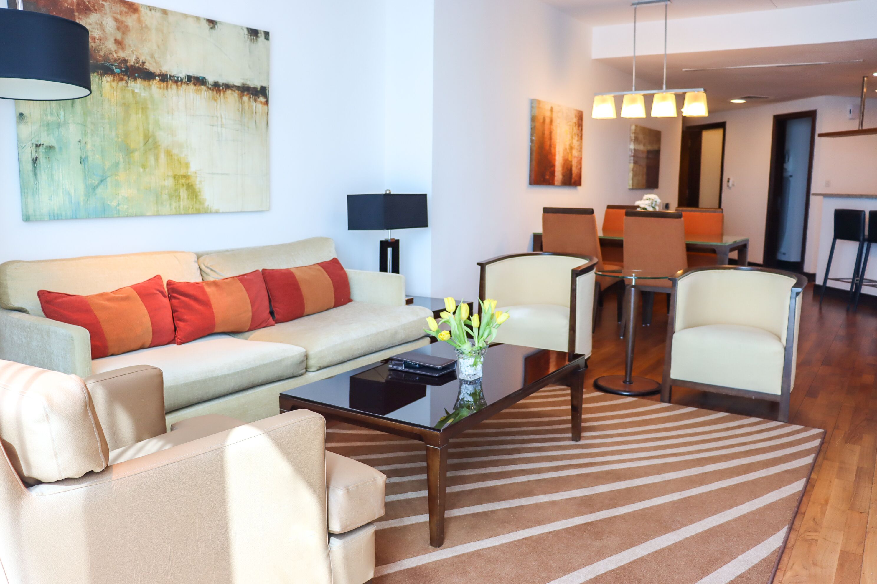 deluxe suite, 1 bedroom | living area | lcd tv, dvd player, ipod dock