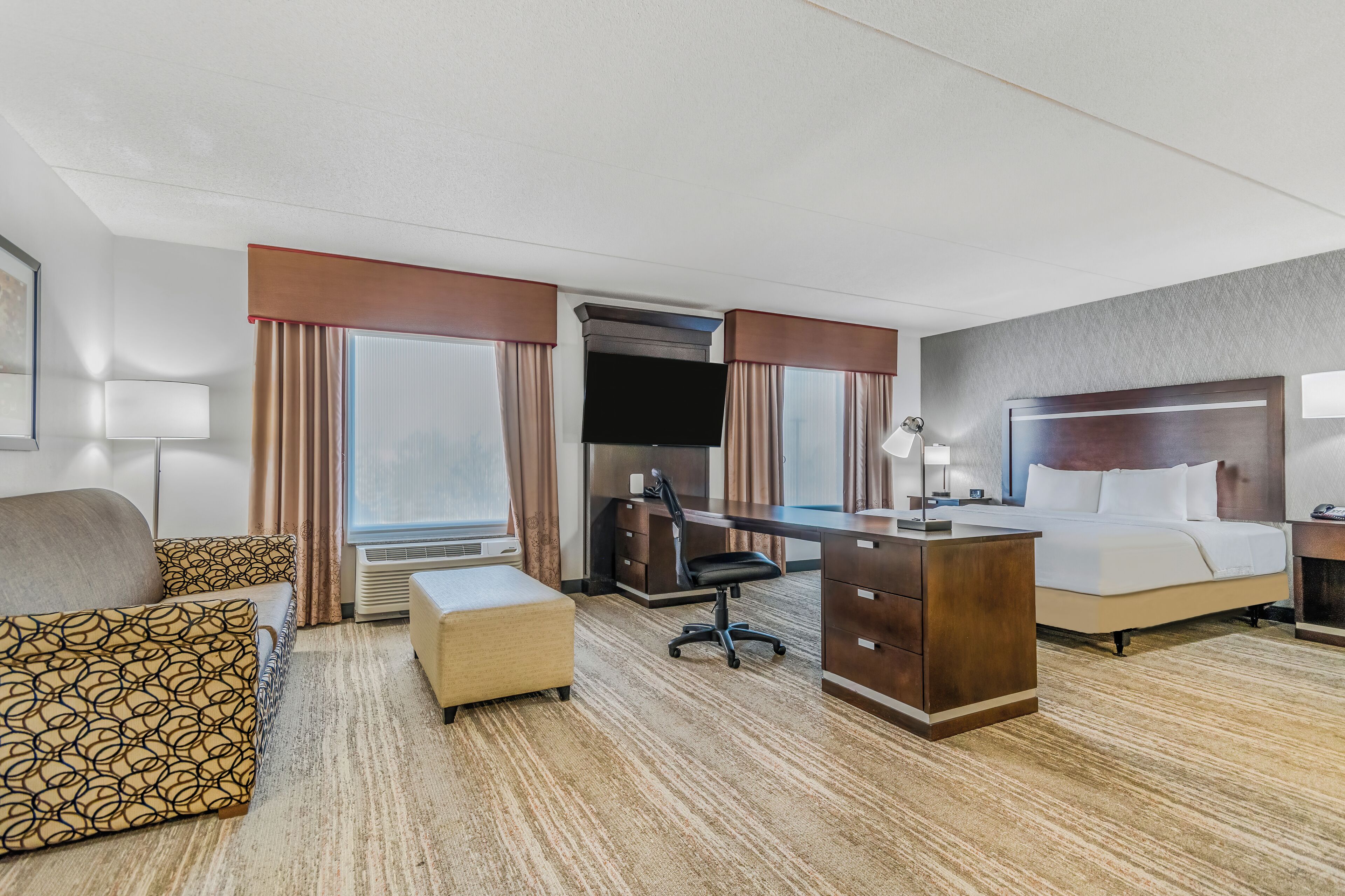 studio, one king and one sofa bed, non-smoking | desk, laptop workspace, blackout curtains, iron/ironing board