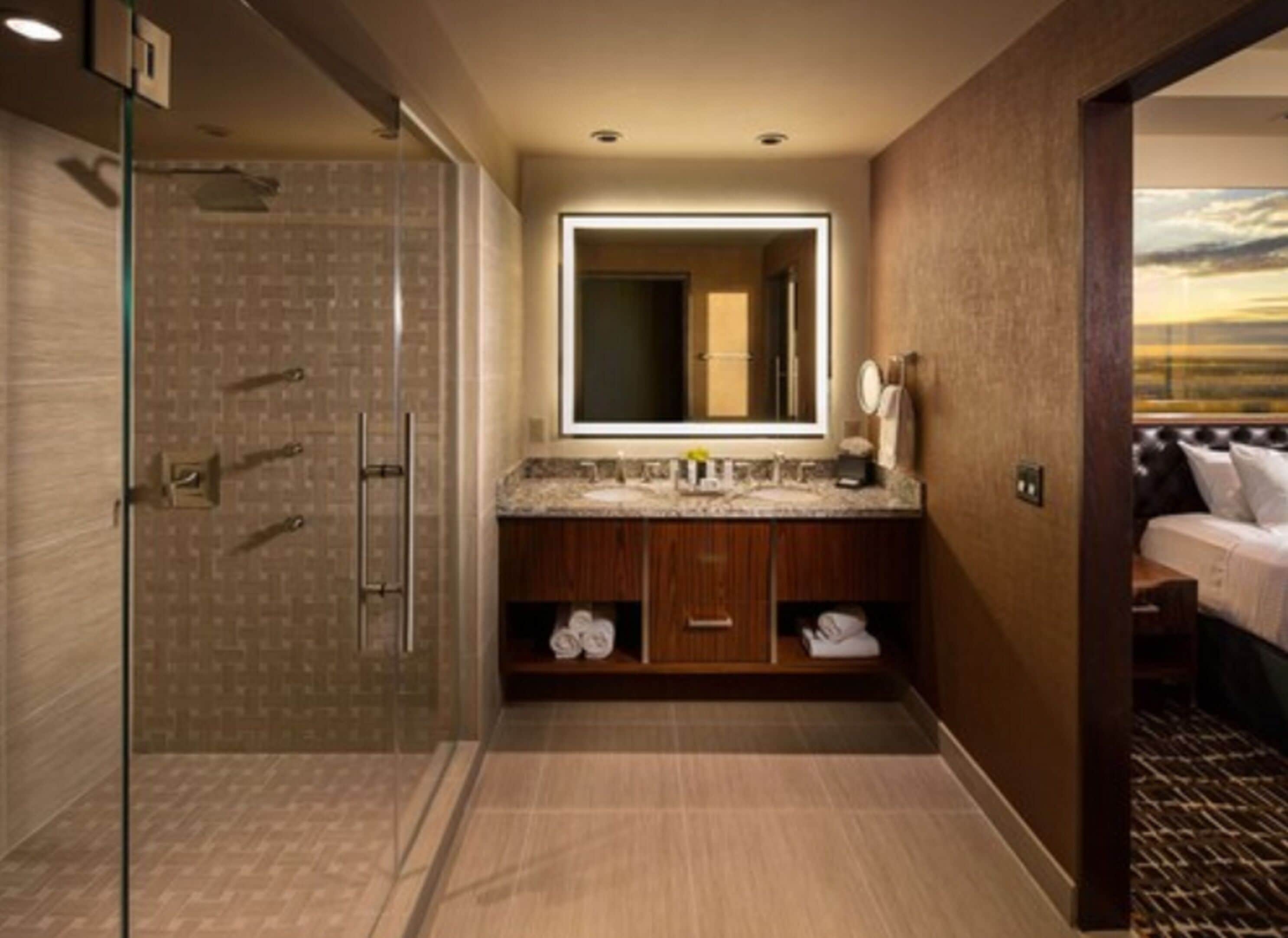 shower, designer toiletries, hair dryer, dressing gowns