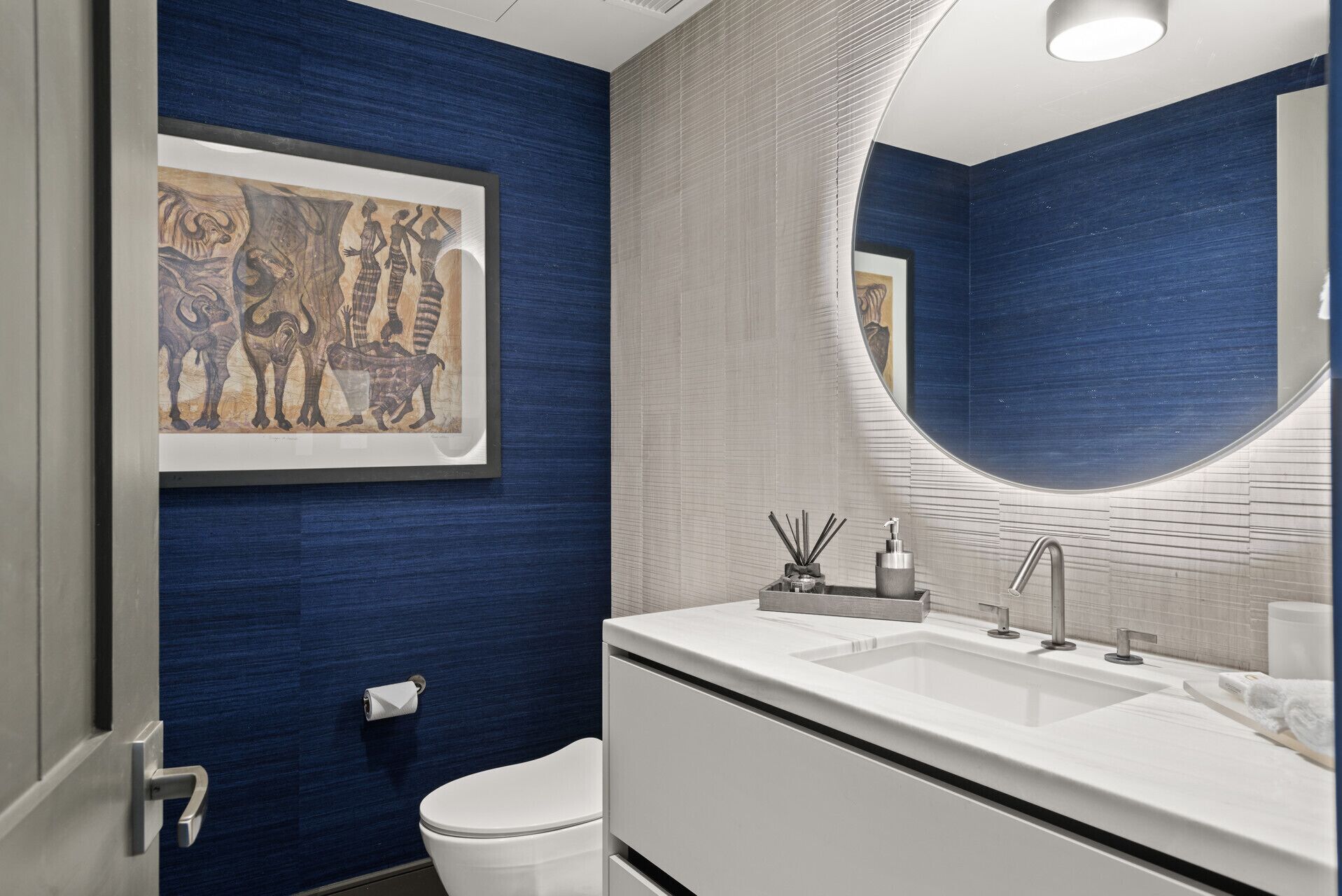 the woods five-bedroom residence | bathroom | separate bathtub and shower, deep-soaking bathtub, designer toiletries