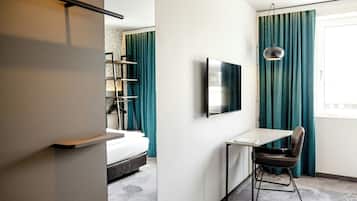 Egyptian cotton sheets, premium bedding, desk, blackout curtains