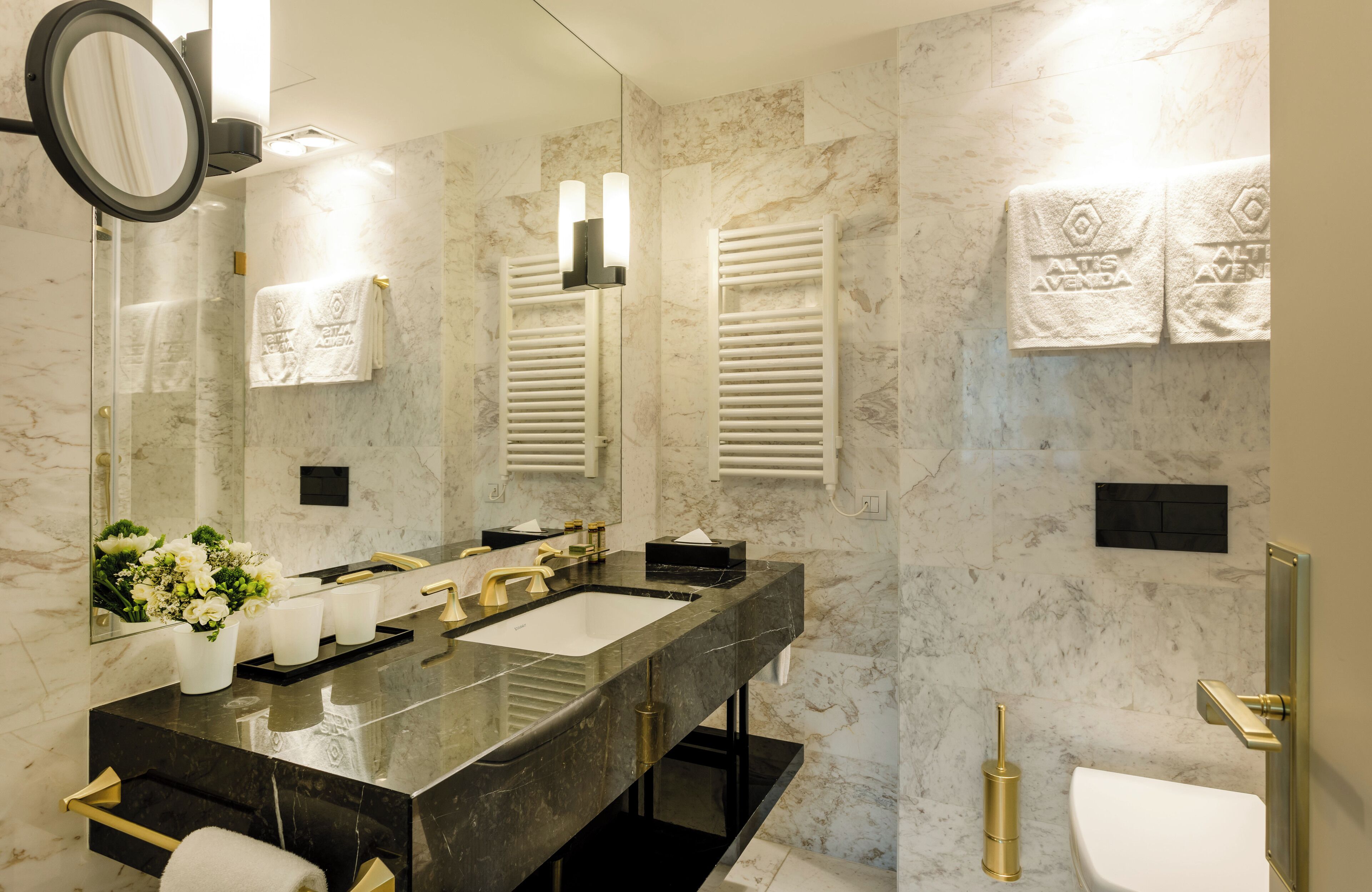 suite (rossio square view) | bathroom | hair dryer, bathrobes, slippers, bidet