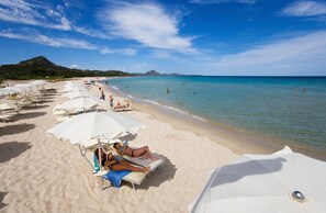 Private beach, white sand, free beach shuttle, sun-loungers