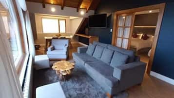 Penthouse Familial, plusieurs lits, vue canal | 1 chambre, literie de qualité supérieure, matelas Tempur-Pedic, minibar