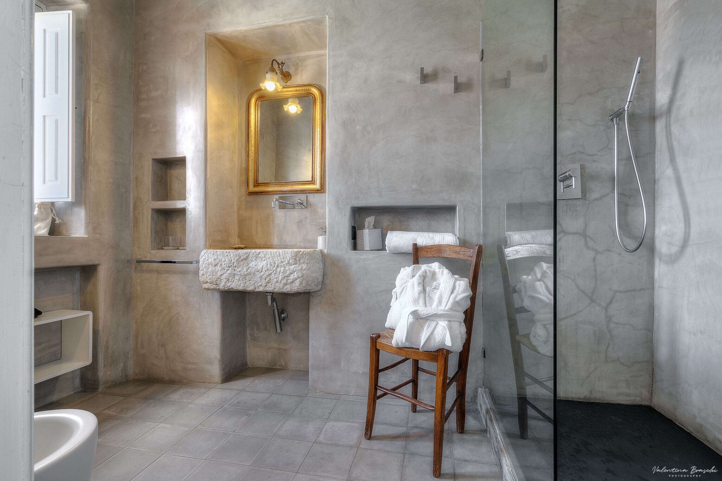 deluxe double room | bathroom | eco-friendly toiletries, hair dryer, bathrobes, slippers