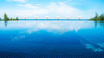 2 outdoor pools, sun loungers