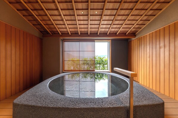 Japanese-Style Deluxe Room with Open-Air Bath B | Bathroom | Free toiletries, hair dryer, slippers, electronic bidet - Hotel Wakamizu (Takarazuka)