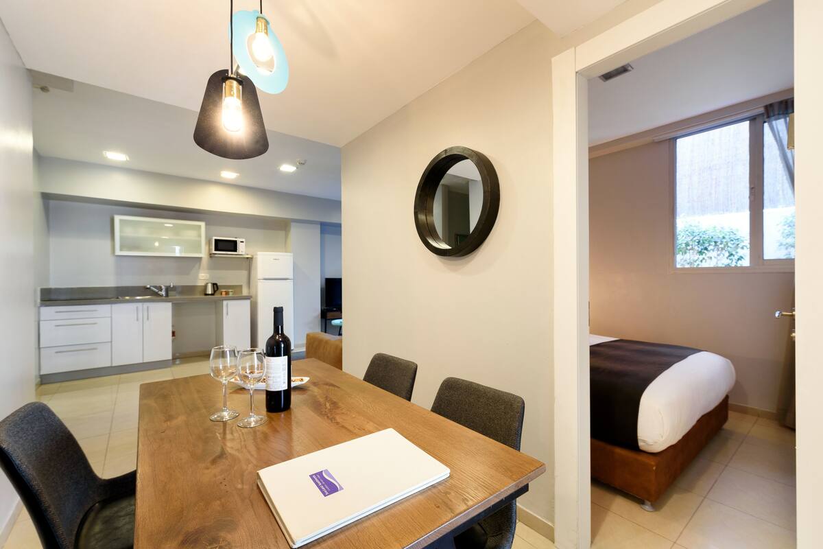 Deluxe Apartment, 2 Bedrooms, Terrace | Private kitchenette | Coffee/tea maker, fridge, microwave, stovetop