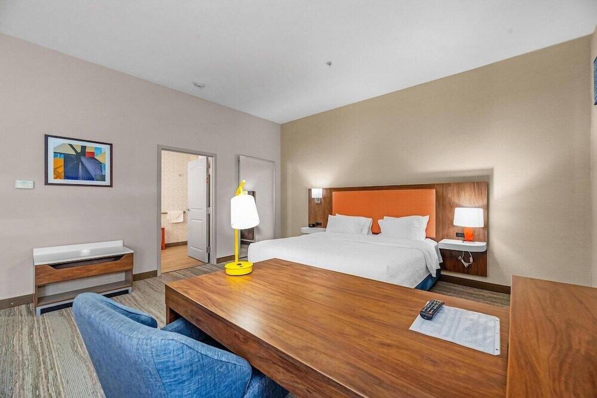 In-room safe, desk, laptop workspace, iron/ironing board