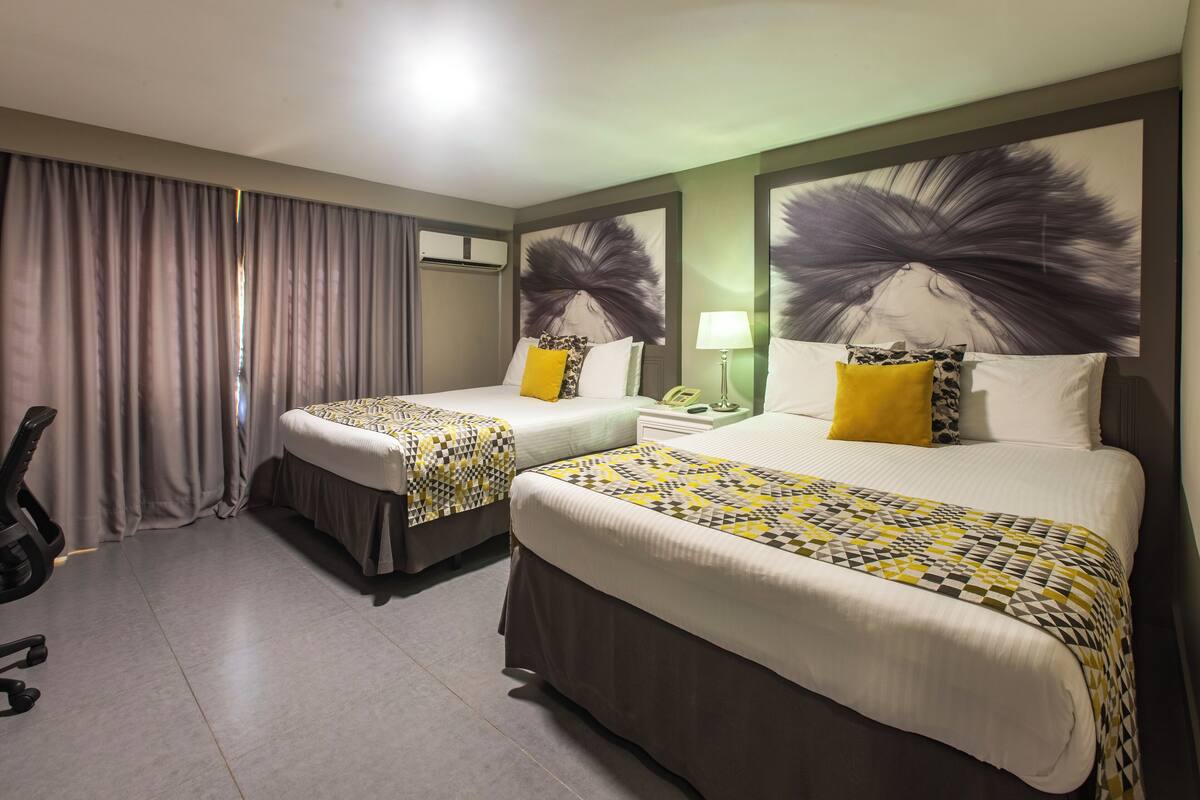 In-room safe, desk, laptop workspace, soundproofing