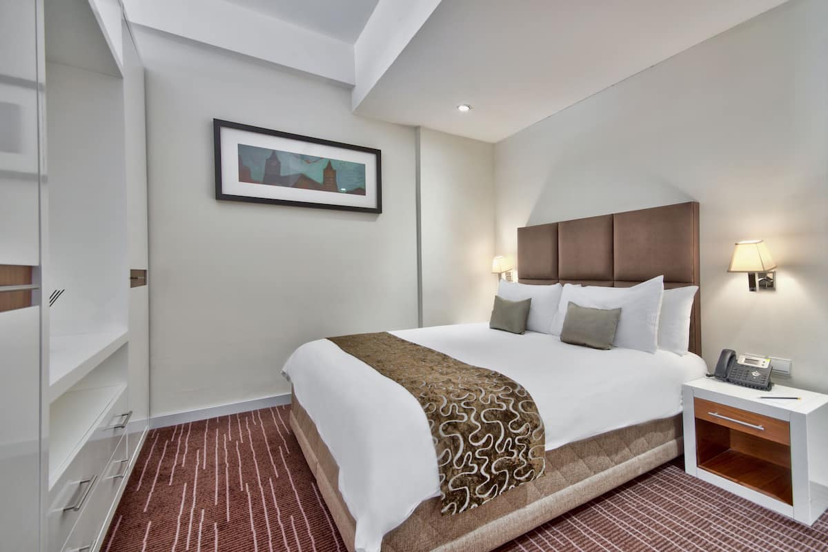 Studio | Egyptian cotton sheets, premium bedding, memory-foam beds, in-room safe