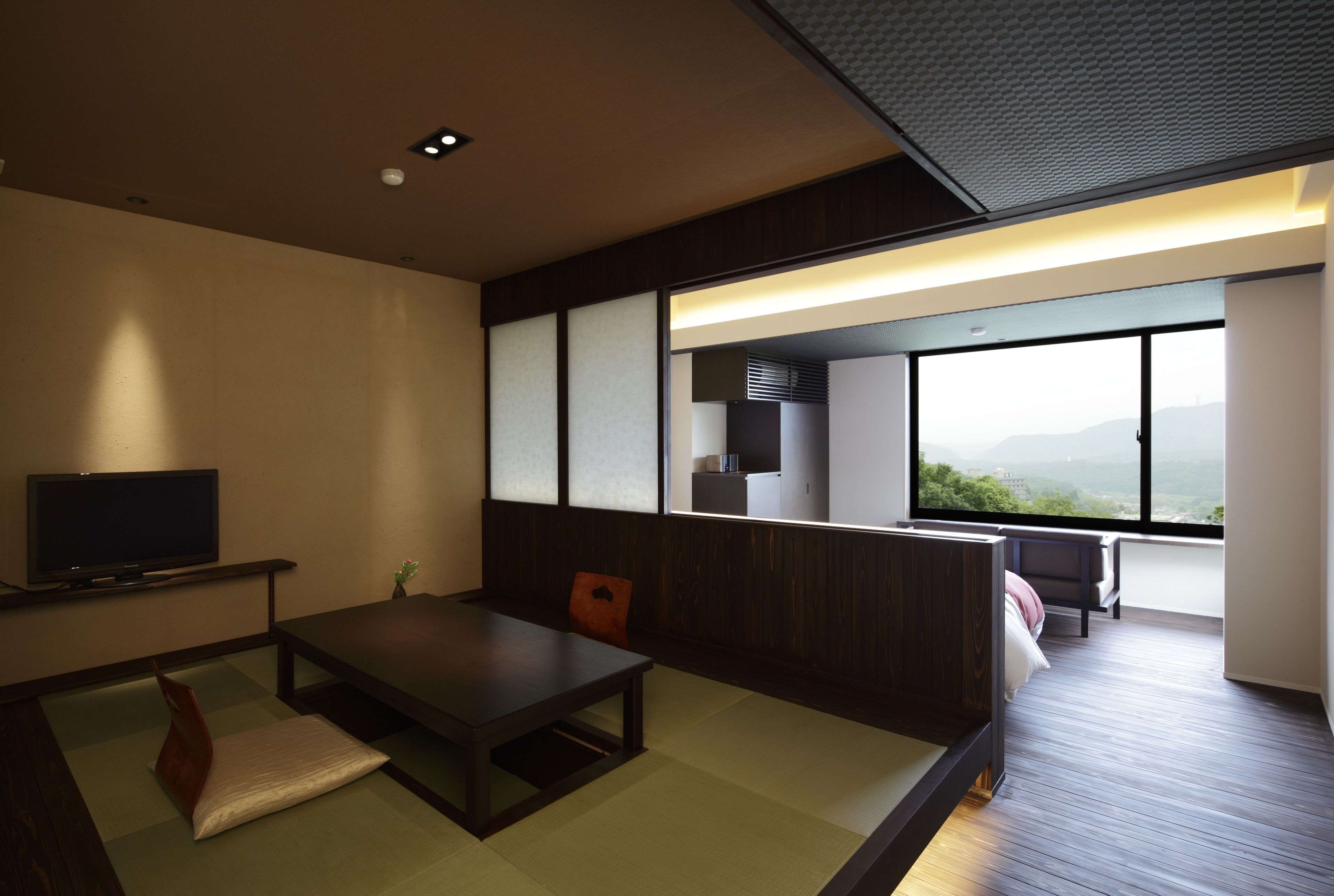 Zweibettzimmer, Nichtraucher, Bergblick (Japanese Western, Shower, West Wing) | Wohnbereich