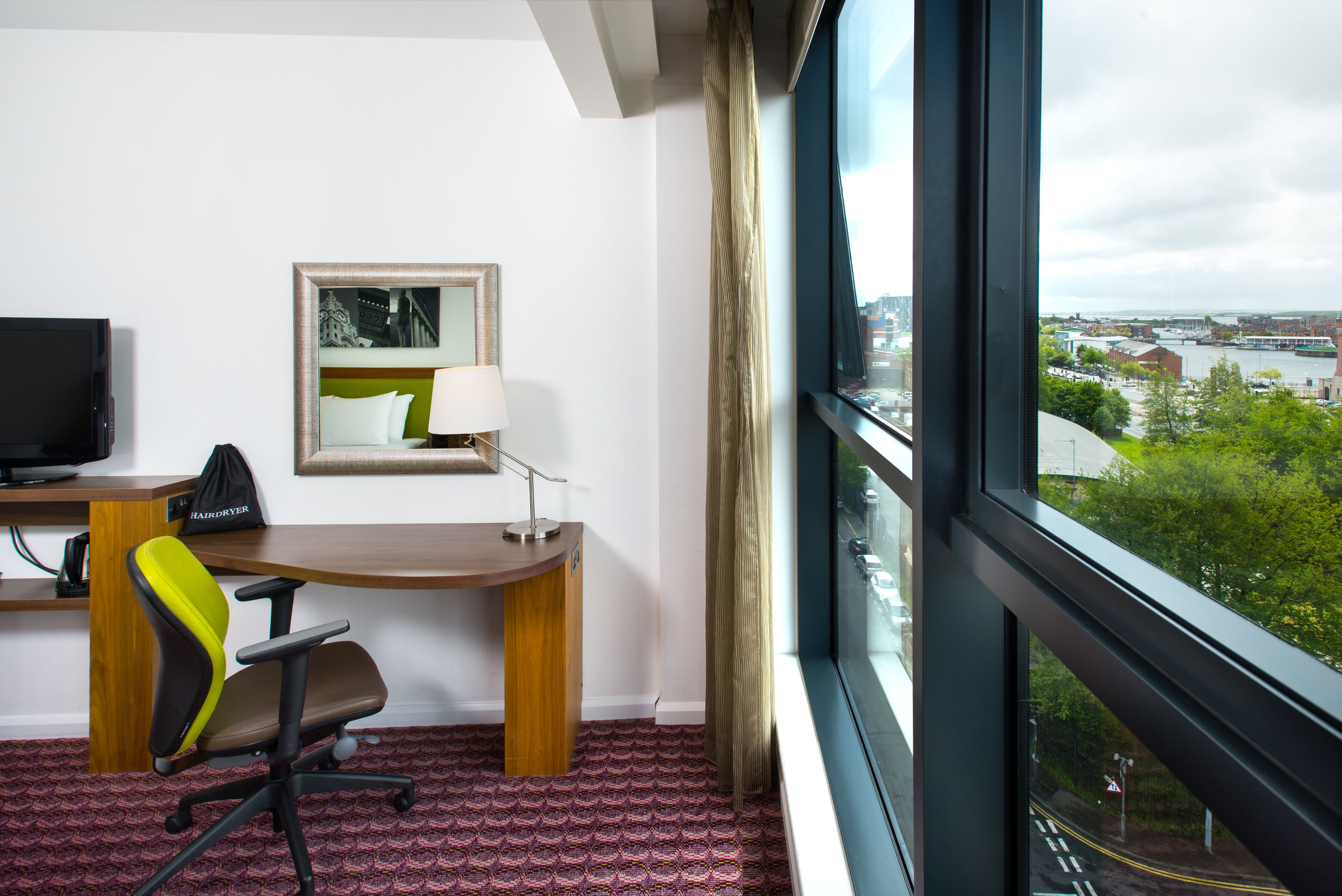 superior room, 1 queen bed with sofa bed (albert dock view) | desk, laptop workspace, soundproofing, iron/ironing board