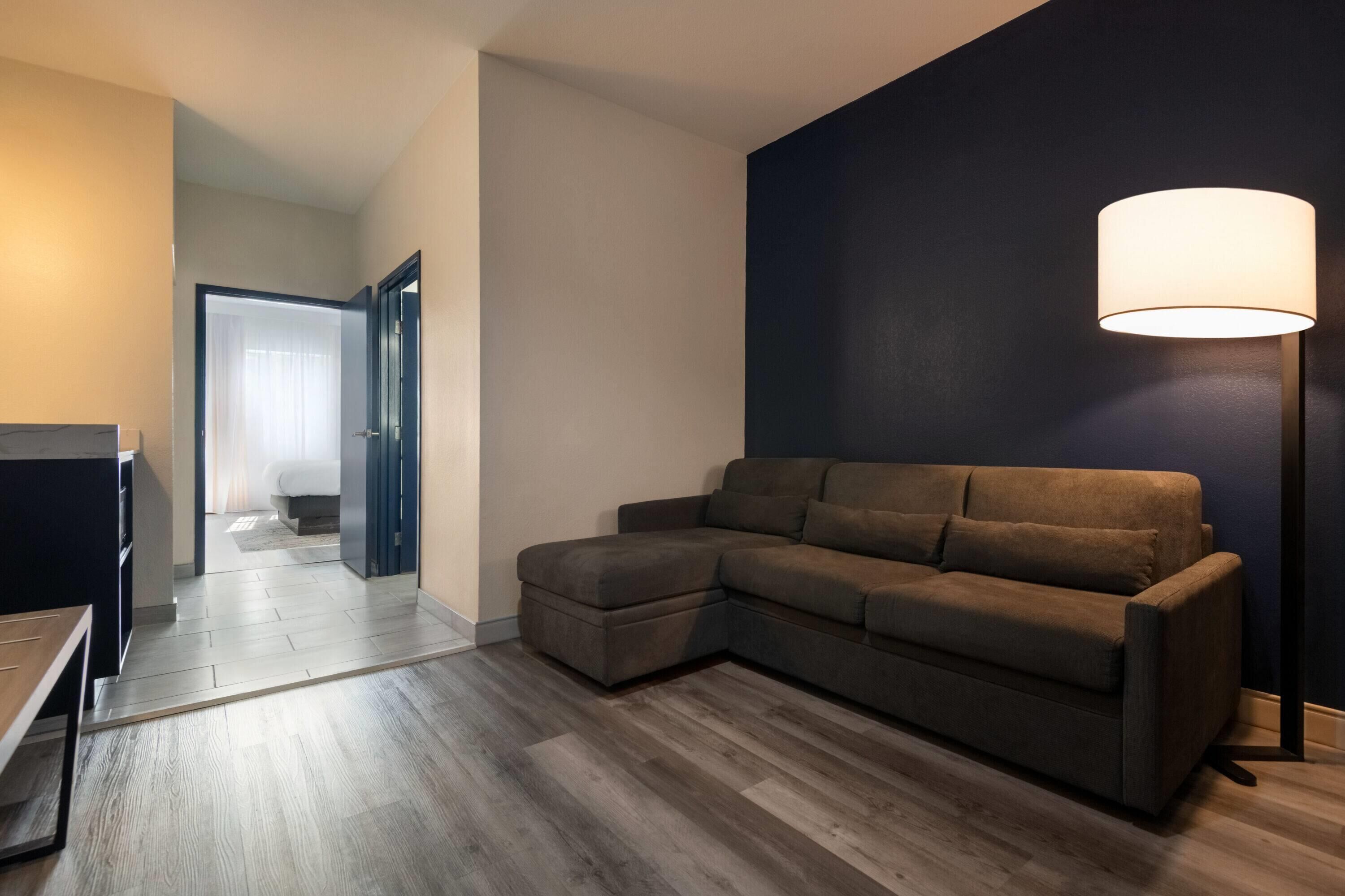 suite, 1 king bed, non smoking | premium bedding, desk, laptop workspace, blackout curtains