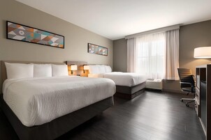 Room, 2 Double Beds, Accessible, Non Smoking (Mobility) | Premium bedding, desk, laptop workspace, blackout drapes