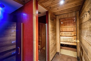 Sauna, hot tub, steam room