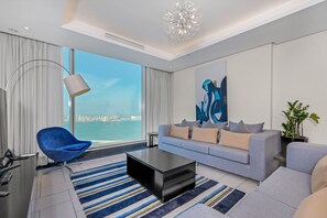 Suite (Premier Two Bedroom) | Living area | 46-inch LCD TV with satellite channels, TV - Kempinski Residences & Suites, Doha (Doha)
