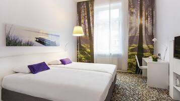 In-room safe, desk, soundproofing, free cribs/infant beds