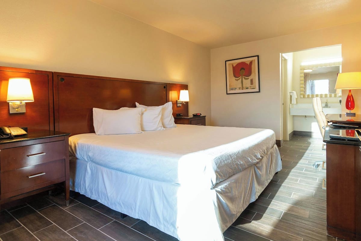 Room, 1 King Bed, Non Smoking, Refrigerator & Microwave | Individually furnished, desk, laptop workspace, blackout drapes