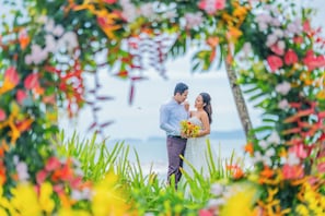 Outdoor wedding area