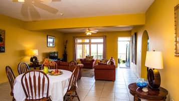 Family Double Room | Living area | 32-inch LCD TV with satellite channels, TV