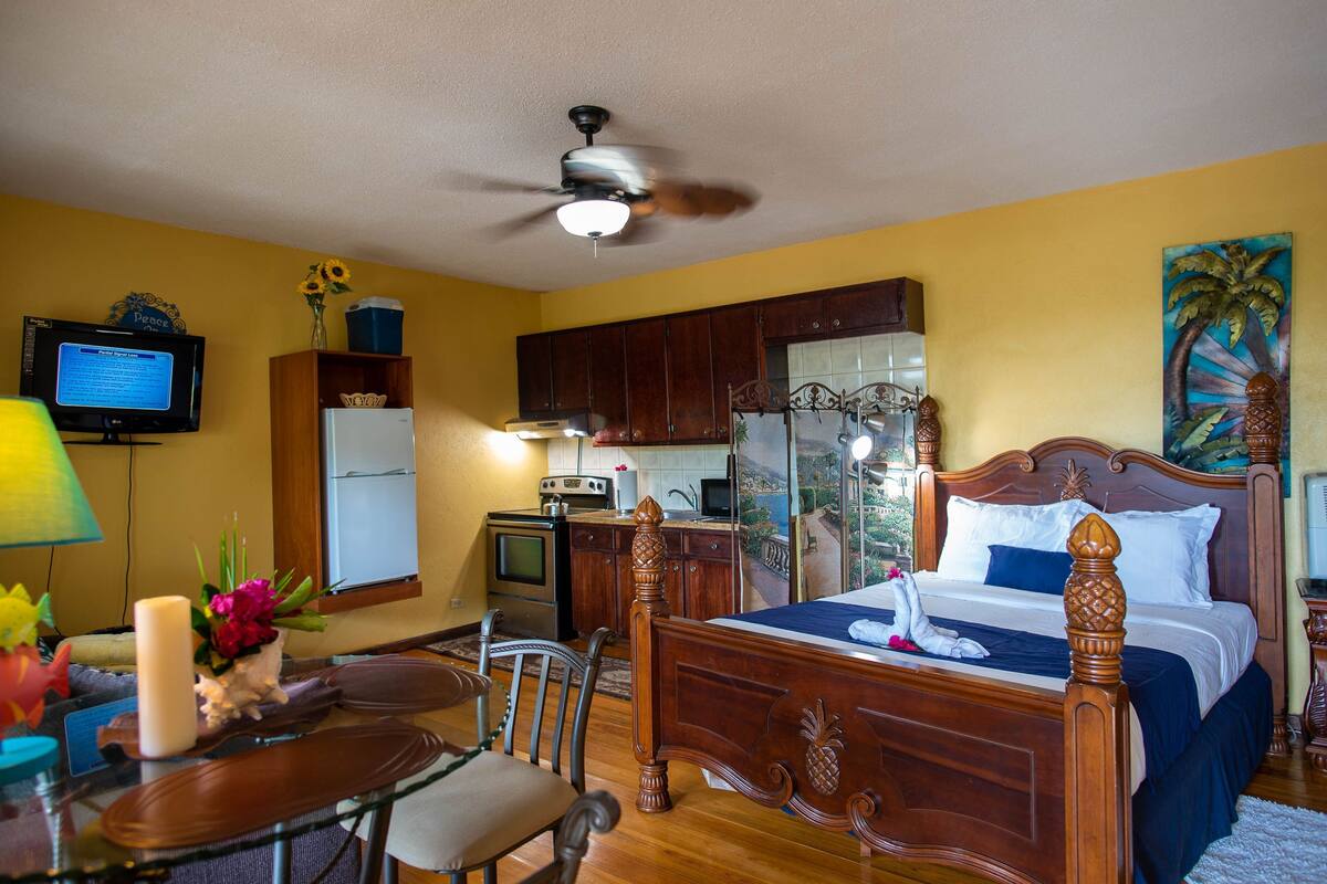 Comfort Studio | Private kitchen | Coffee/tea maker, full-size fridge, microwave, oven