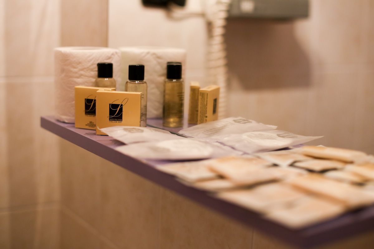 shower, free toiletries, hair dryer, bidet