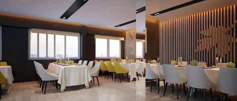 Frokost, lunsj og middag serveres