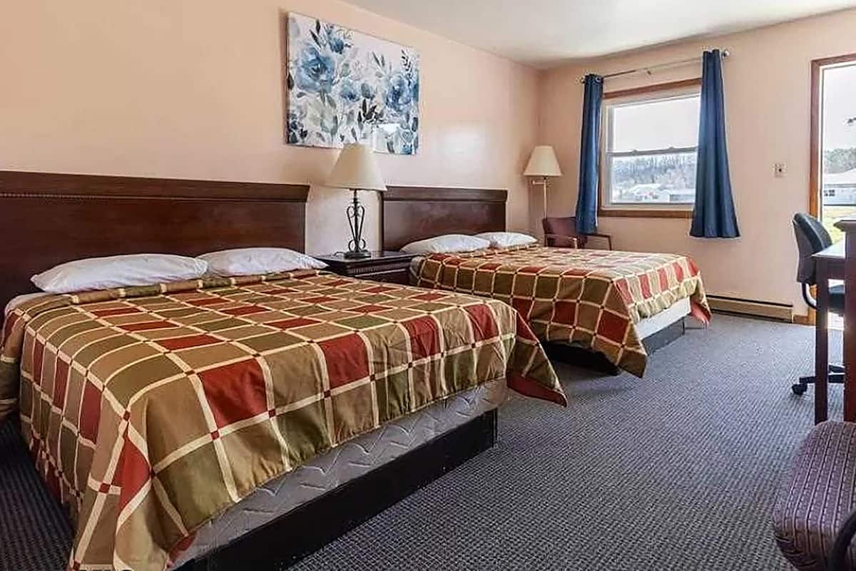 Room, 2 Double Beds, Non Smoking | Free WiFi, bed sheets, alarm clocks