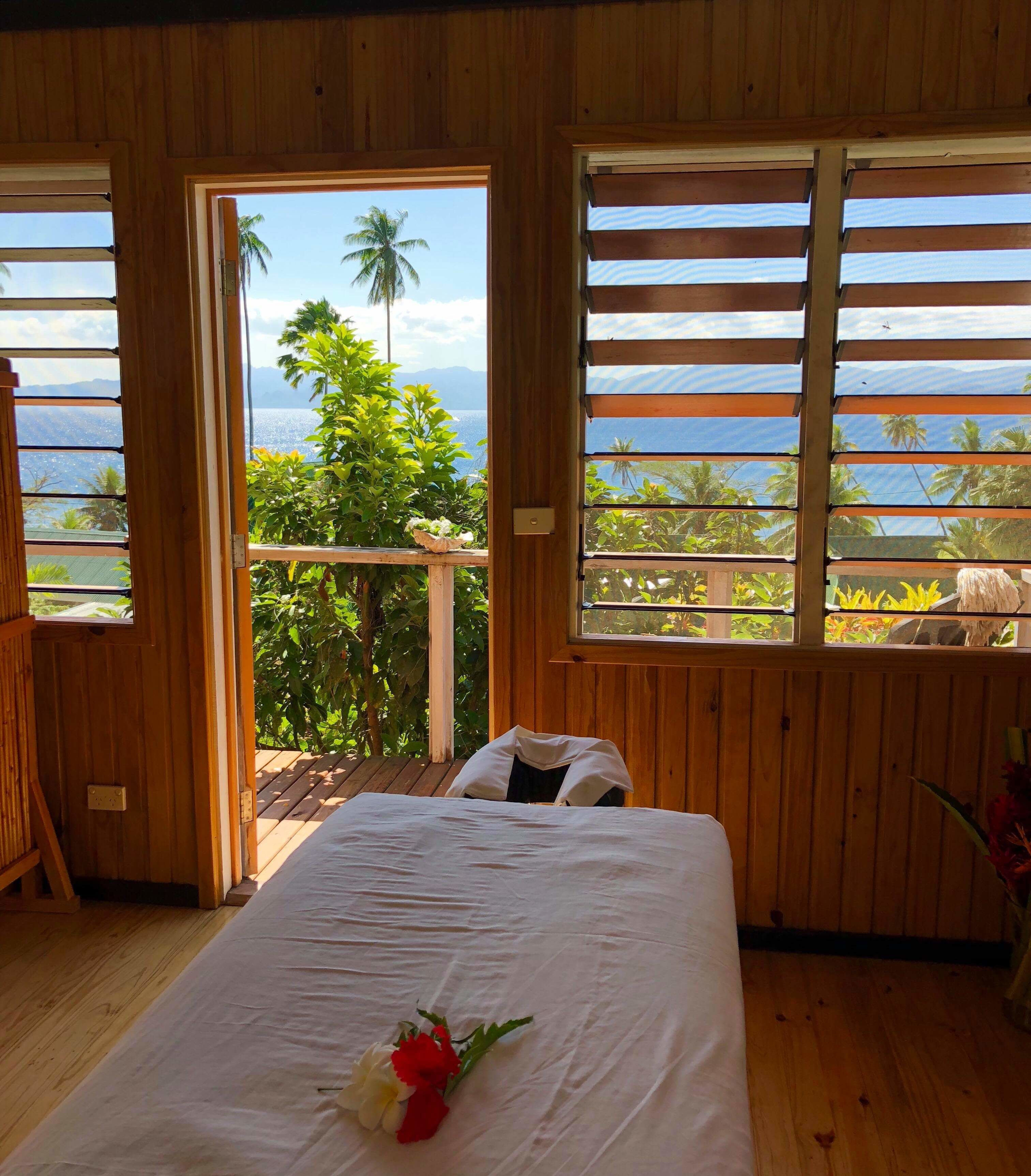 Outdoor treatment area, body treatments, deep-tissue massages