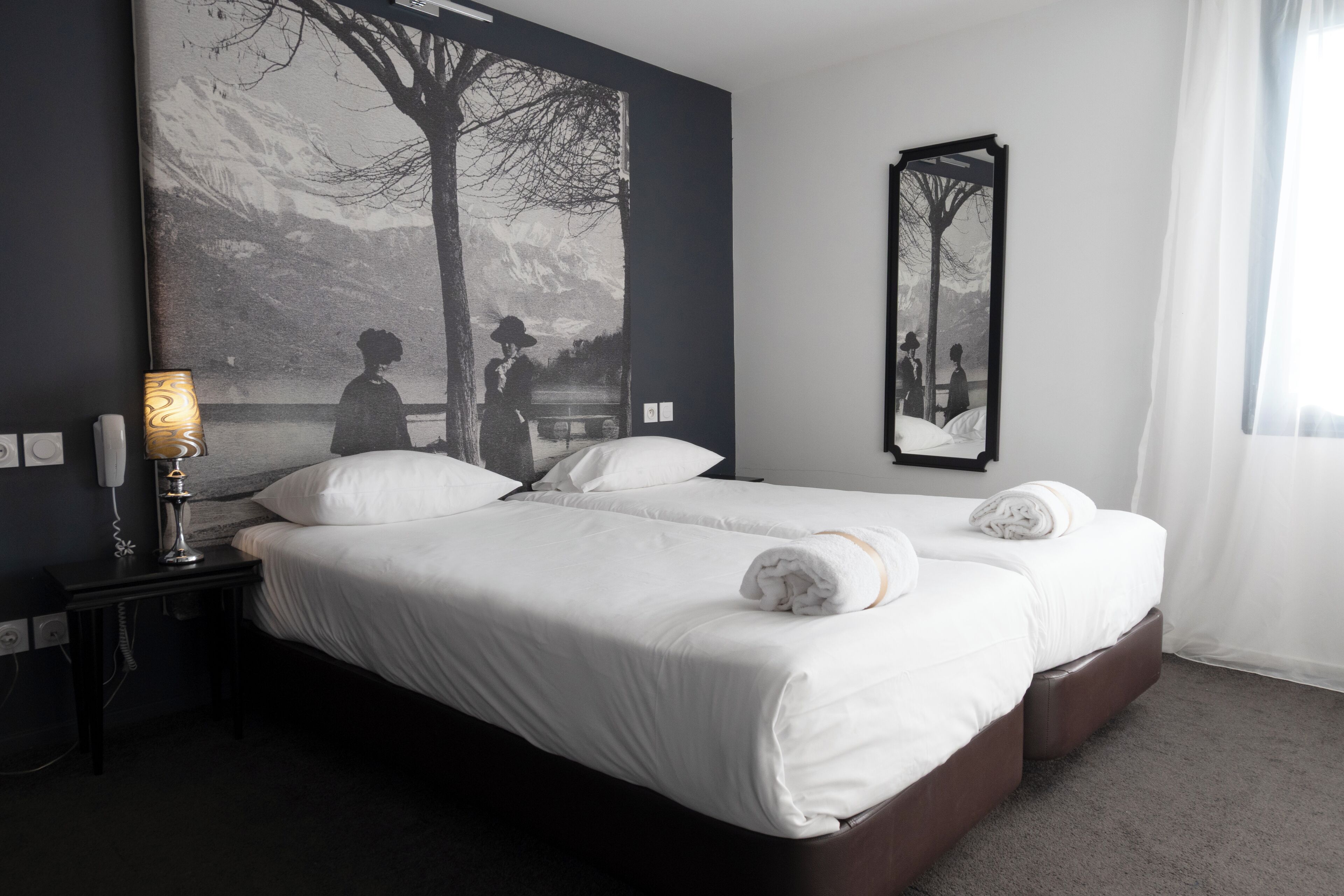 雙床房 (Bâtiment principal ) | 隔音、搖籃/嬰兒床、免費無線上網、床單