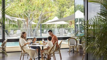 Breakfast and dinner served, pool views