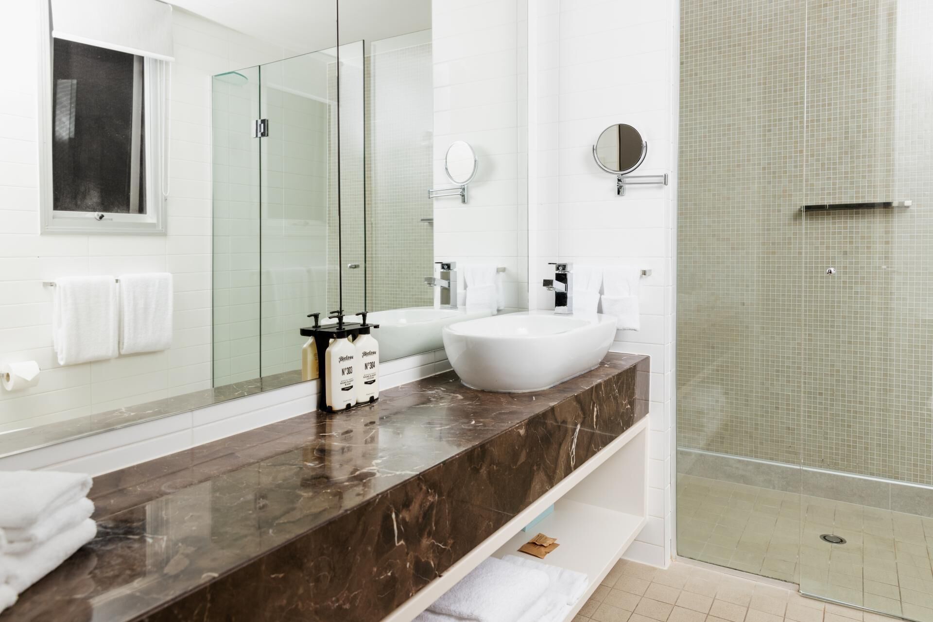 Eco-friendly toiletries, hair dryer, bathrobes, slippers