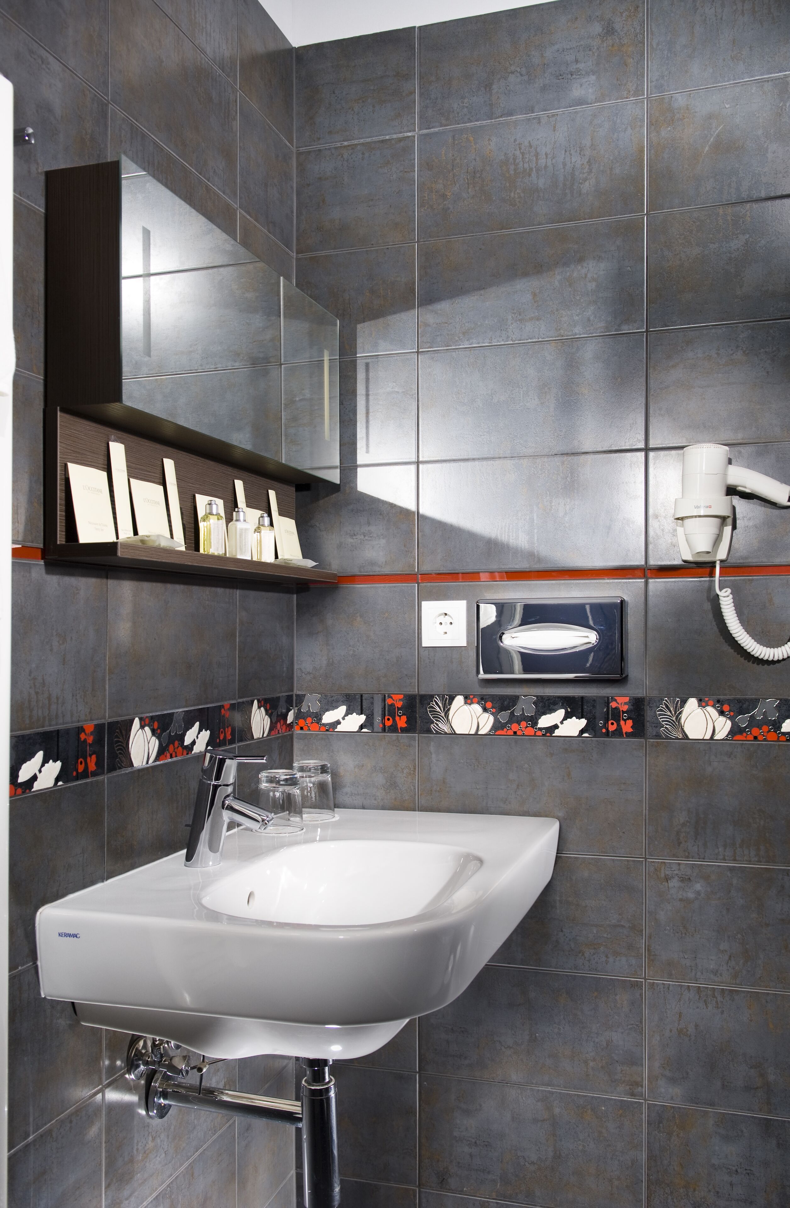 shower, designer toiletries, hair dryer, bathrobes