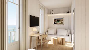 Minibar, tabla de planchar con plancha, wifi gratis y ropa de cama