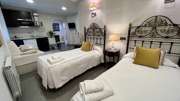 Economy studio | Privékeuken | Een minikoelkast, een microgolfoven, een kookplaat