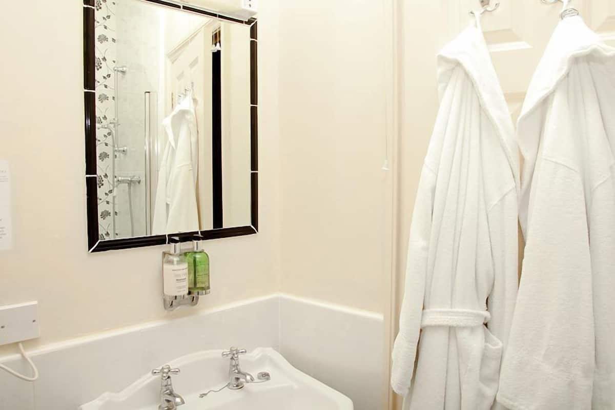 free toiletries, hair dryer, towels