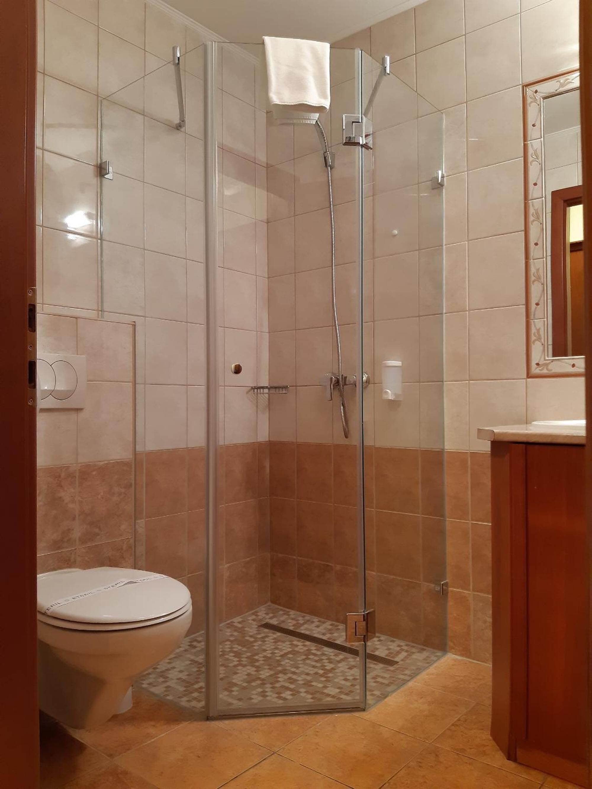 hair dryer, bathrobes, towels