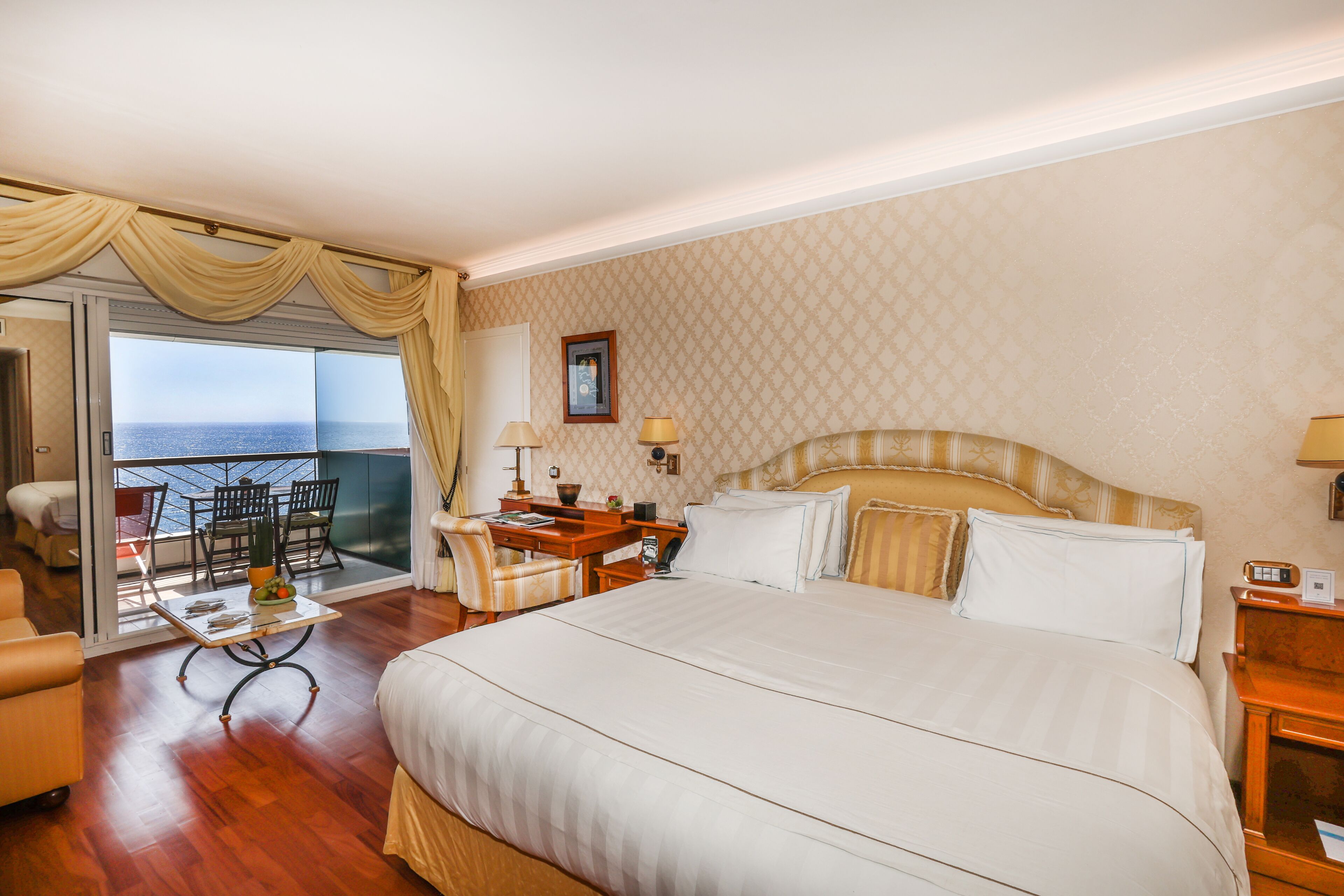 King Double Sea Room (Spa/Club Lounge Access) | Sengetøy i egyptisk bomull, sengetøy av topp kvalitet og dundyner