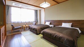 Japanese Style Twin Room, Non-smoking | Premium bedding, in-room safe, desk, laptop workspace - Sasai Hotel (Otofuke)