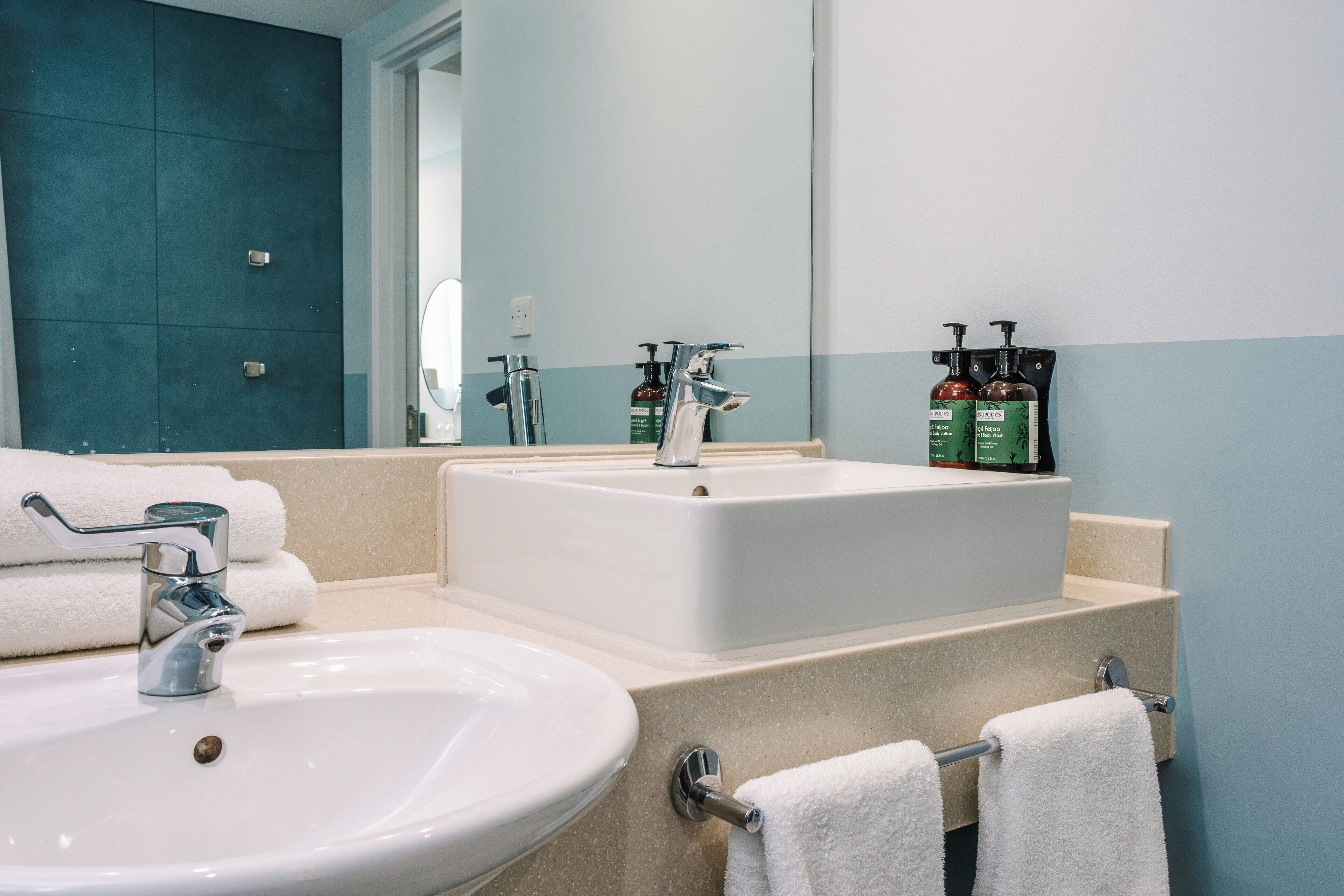 free toiletries, hair dryer, towels, soap