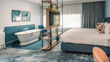 Phòng Suite, 1 phòng ngủ | Bộ trải giường bằng vải cotton Ai Cập, bộ đồ giường cao cấp